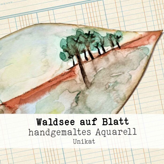 "Dies ist kein Blatt", Aquarell in Blattform, handgemalt – Bild 3