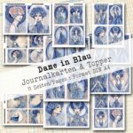 Dame in Blau, Journal Karten, 11 Seiten [Digital]