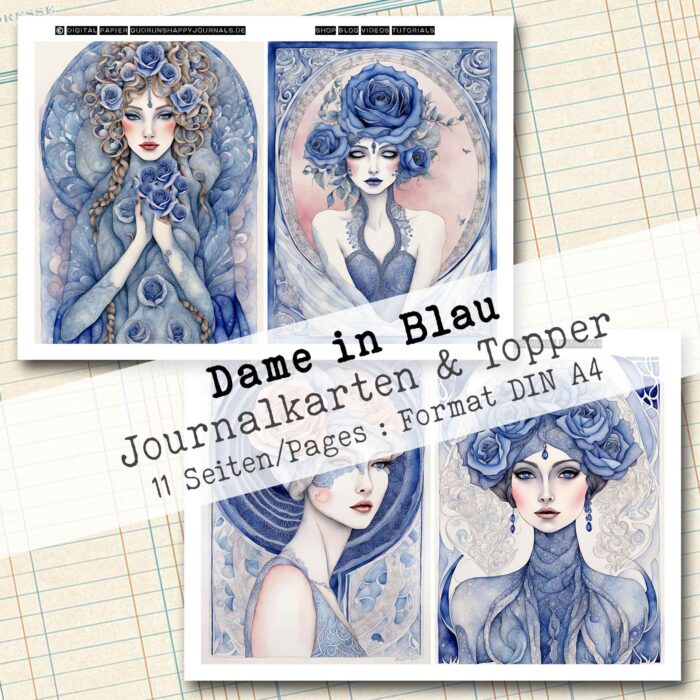 Dame in Blau, Journal Karten, 11 Seiten [Digital] – Bild 5