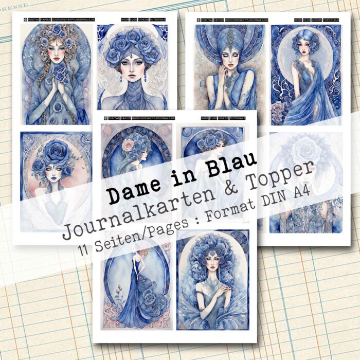Dame in Blau, Journal Karten, 11 Seiten [Digital] – Bild 3