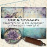 Blaulila Blütenrausch, Hintergrund- & Collagepapier, 36 Seiten [Digital] – Bild 2