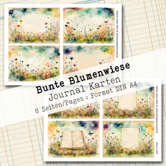 Bunte Blumenwiese, Journalkarten, 8 Seiten [Digital] – Bild 3