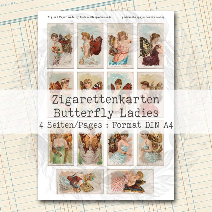 Vintage Zigarettenkarten, Butterfly Ladies [Digital] – Bild 5