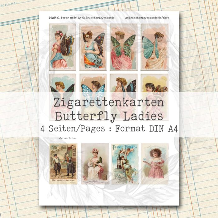 Vintage Zigarettenkarten, Butterfly Ladies [Digital] – Bild 3