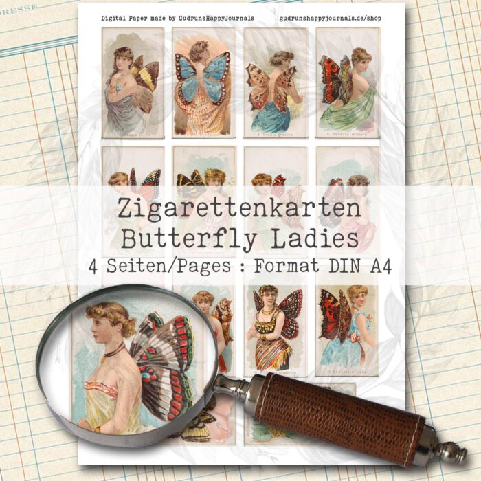 Vintage Zigarettenkarten, Butterfly Ladies [Digital] – Bild 2