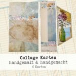 6 Collage Karten, handgemalt & handgemacht – Bild 2