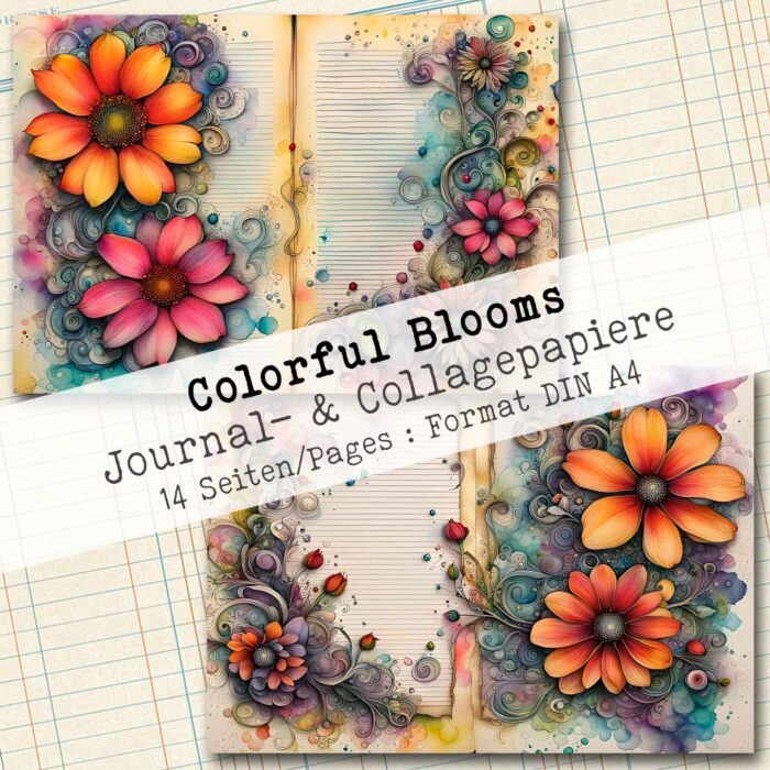 Colorful Blooms, Journal- & Collagepapier, 14 Seiten [Digital] – Bild 6