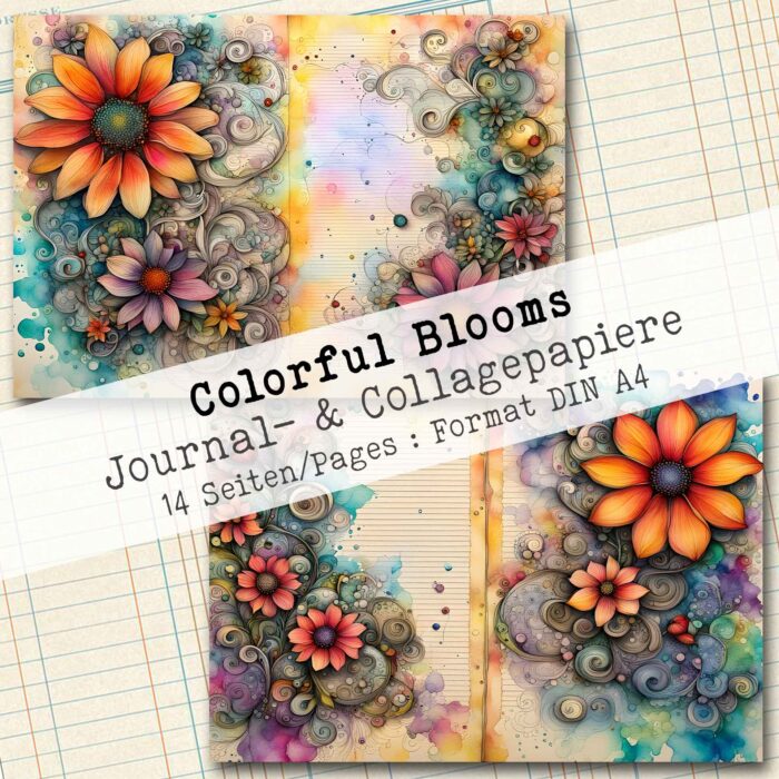 Colorful Blooms, Journal- & Collagepapier, 14 Seiten [Digital] – Bild 5