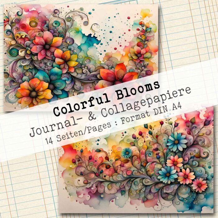 Colorful Blooms, Journal- & Collagepapier, 14 Seiten [Digital] – Bild 4