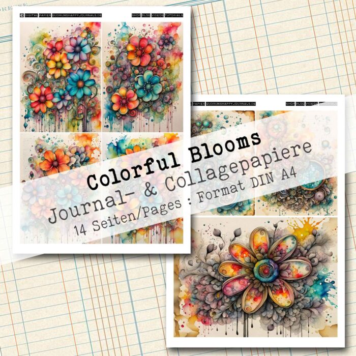 Colorful Blooms, Journal- & Collagepapier, 14 Seiten [Digital] – Bild 9