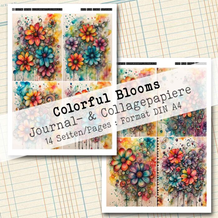 Colorful Blooms, Journal- & Collagepapier, 14 Seiten [Digital] – Bild 8