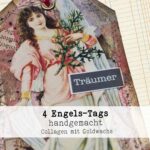 4 Scrap-Tags mit Engelmotiven, handgemacht – Bild 5