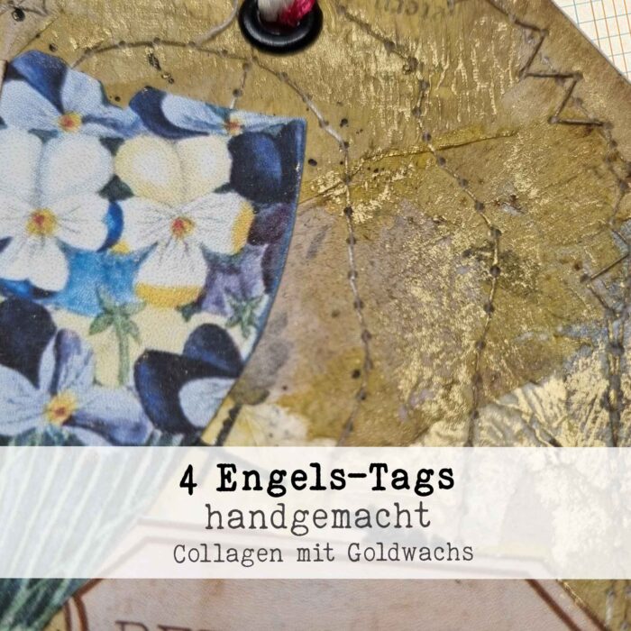 4 Scrap-Tags mit Engelmotiven, handgemacht – Bild 4