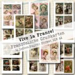 Französische Vintage Grußkarten, 14 Seiten [Digital]