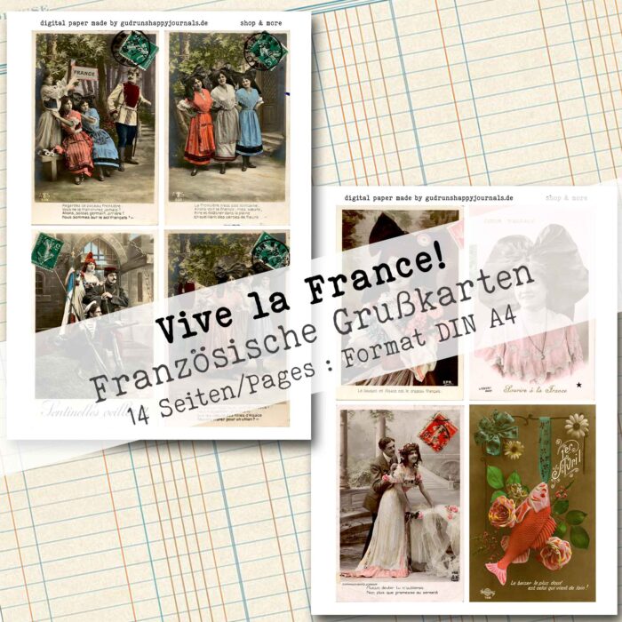 Französische Vintage Grußkarten, 14 Seiten [Digital] – Bild 3