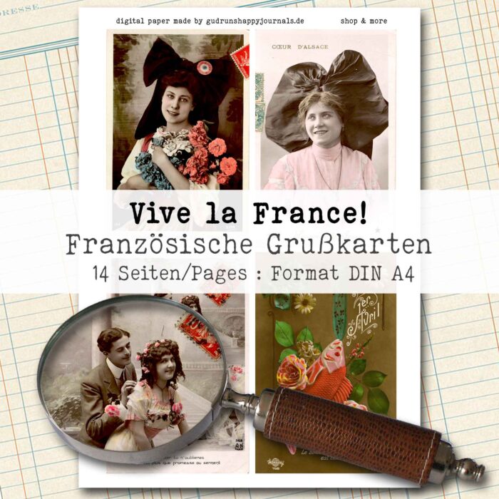Französische Vintage Grußkarten, 14 Seiten [Digital] – Bild 2