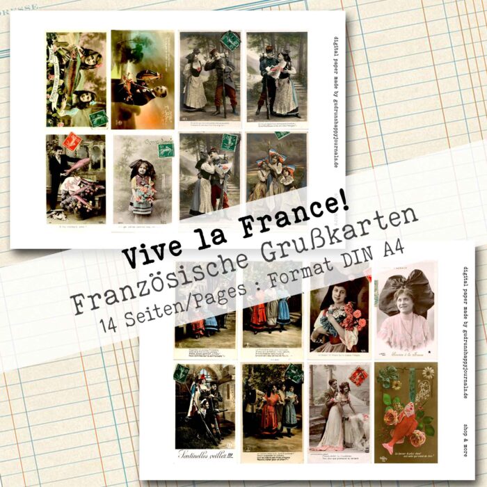Französische Vintage Grußkarten, 14 Seiten [Digital] – Bild 7