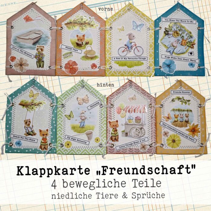 Klappkarte / Aufsteller "Freundschaft", handgemacht – Bild 2