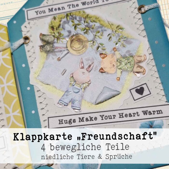 Klappkarte / Aufsteller "Freundschaft", handgemacht – Bild 4