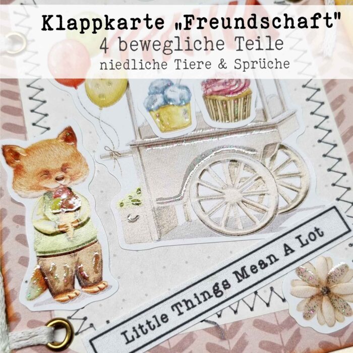 Klappkarte / Aufsteller "Freundschaft", handgemacht – Bild 3