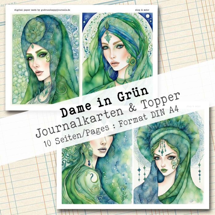 Dame in Grün, Journal Karten, 10 Seiten [Digital] – Bild 6