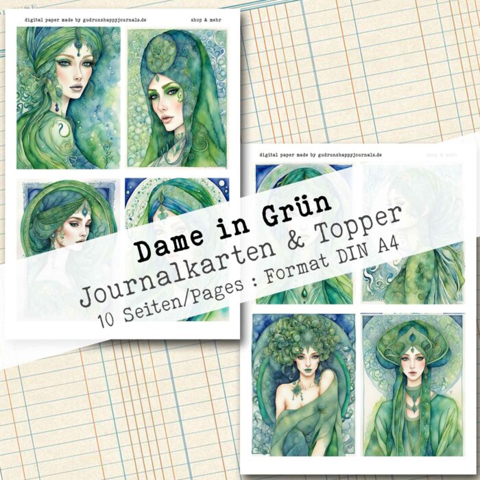 Dame in Grün, Journal Karten, 10 Seiten [Digital] – Bild 4