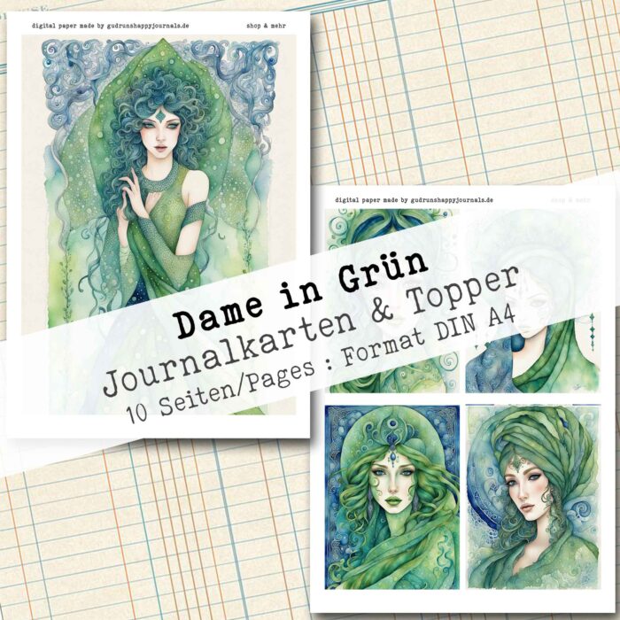 Dame in Grün, Journal Karten, 10 Seiten [Digital] – Bild 3