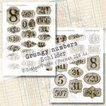 Grungy Numbers, Schilder, 2 Seiten [Digital]