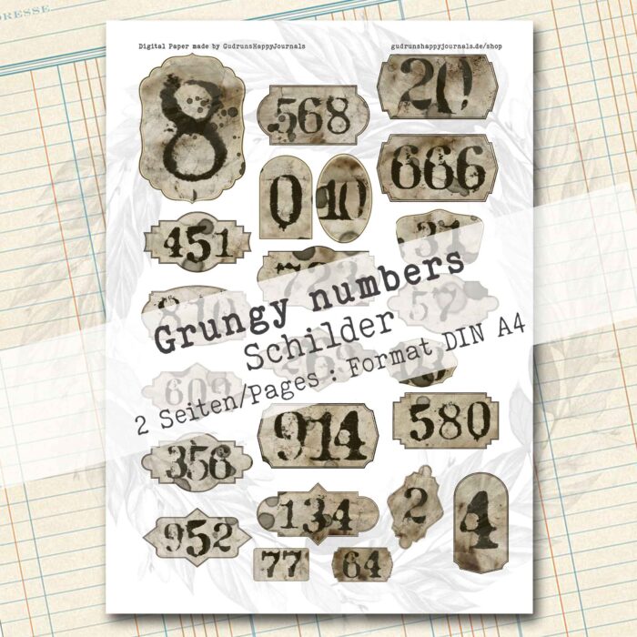 Grungy Numbers, Schilder, 2 Seiten [Digital] – Bild 4