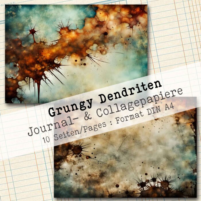 Grungy Dendriten, Hintergrund- & Collagepapier, 10 Seiten + Bonus [Digital] – Bild 7