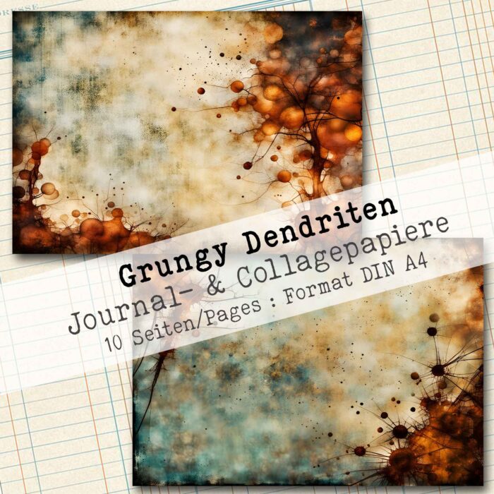 Grungy Dendriten, Hintergrund- & Collagepapier, 10 Seiten + Bonus [Digital] – Bild 6