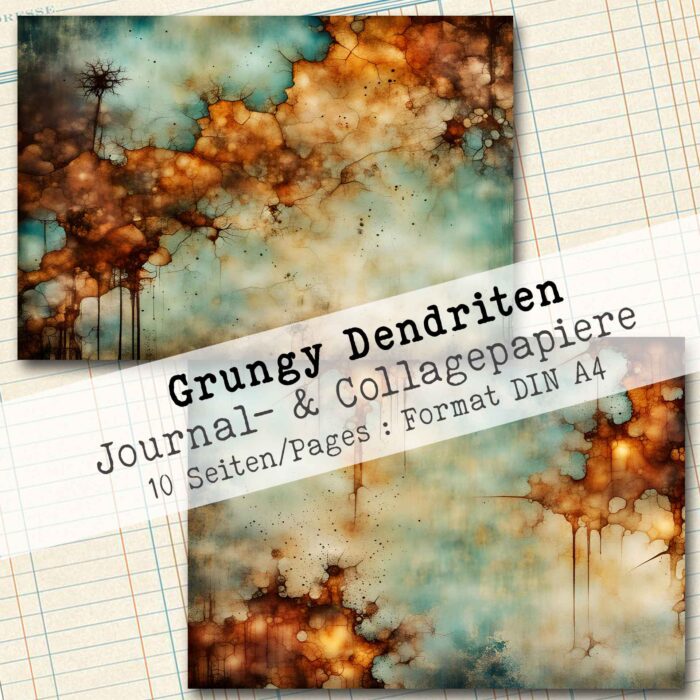 Grungy Dendriten, Hintergrund- & Collagepapier, 10 Seiten + Bonus [Digital] – Bild 4