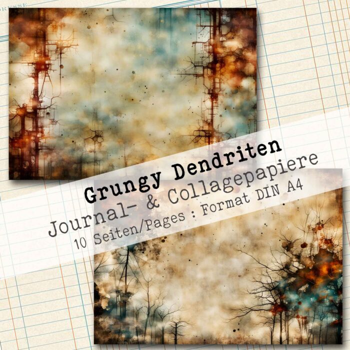 Grungy Dendriten, Hintergrund- & Collagepapier, 10 Seiten + Bonus [Digital] – Bild 3