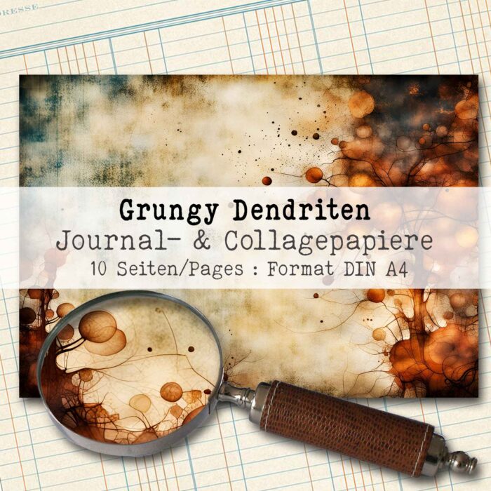 Grungy Dendriten, Hintergrund- & Collagepapier, 10 Seiten + Bonus [Digital] – Bild 2