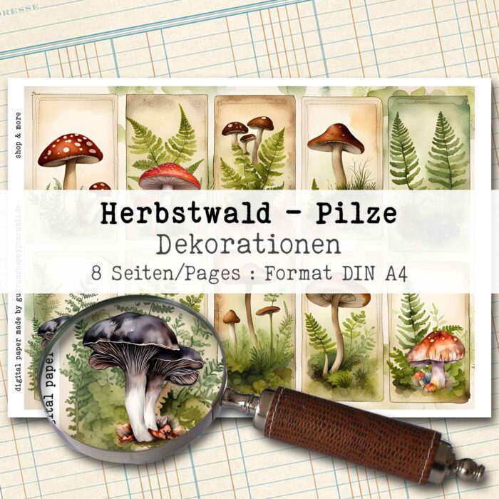 Herbstwald - Pilze, Dekorationen, 8 Seiten [Digital] – Bild 2