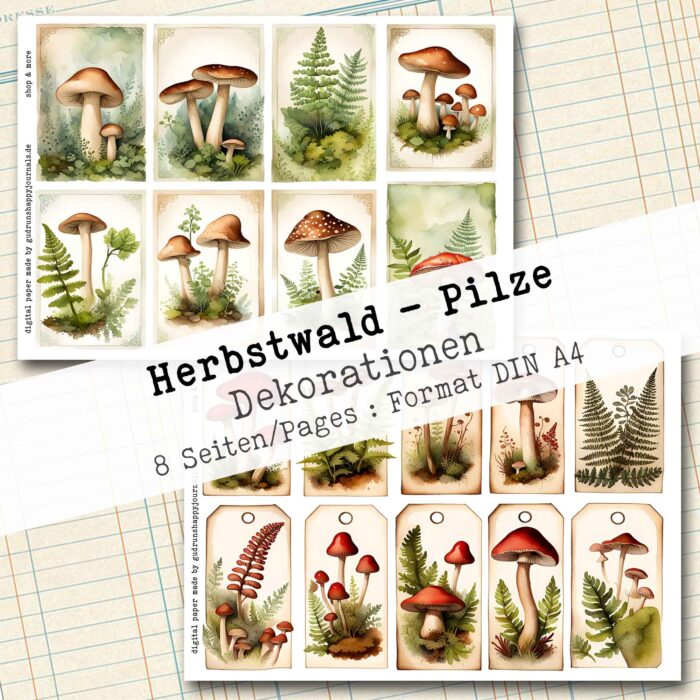 Herbstwald - Pilze, Dekorationen, 8 Seiten [Digital] – Bild 4