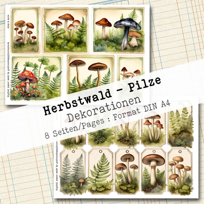 Herbstwald - Pilze, Dekorationen, 8 Seiten [Digital] – Bild 3