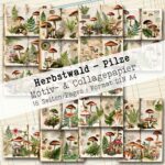 Herbstwald - Pilze , Motiv- & Collagepapier, 18 Seiten [Digital]