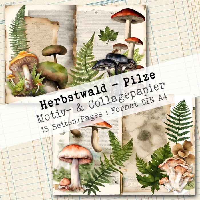 Herbstwald - Pilze , Motiv- & Collagepapier, 18 Seiten [Digital] – Bild 9