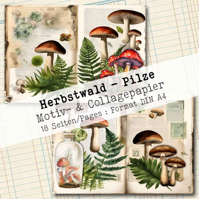 Herbstwald - Pilze , Motiv- & Collagepapier, 18 Seiten [Digital] – Bild 8