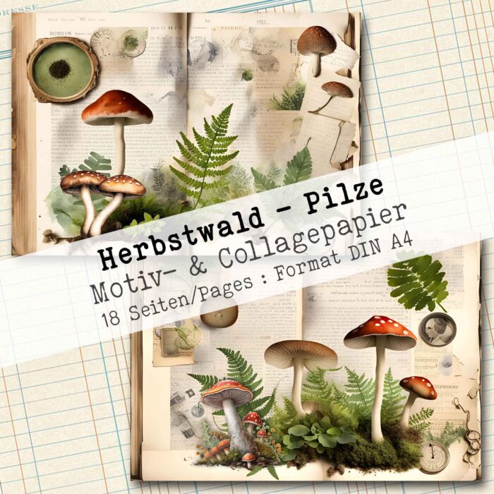 Herbstwald - Pilze , Motiv- & Collagepapier, 18 Seiten [Digital] – Bild 5