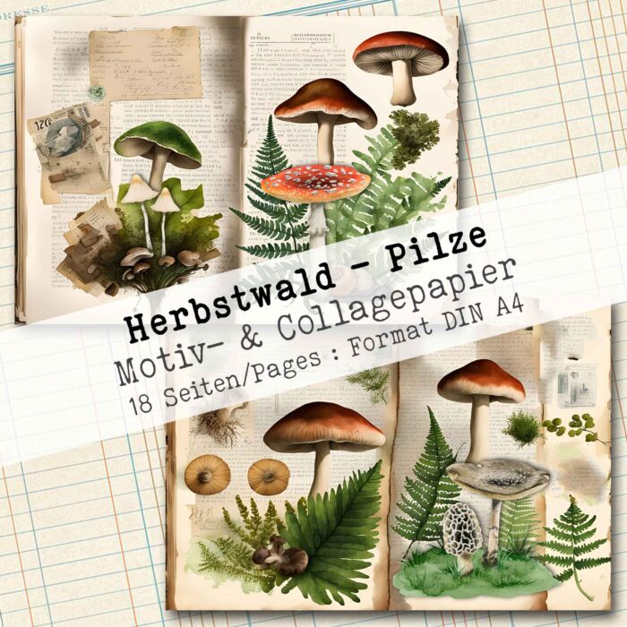 Herbstwald - Pilze , Motiv- & Collagepapier, 18 Seiten [Digital] – Bild 4