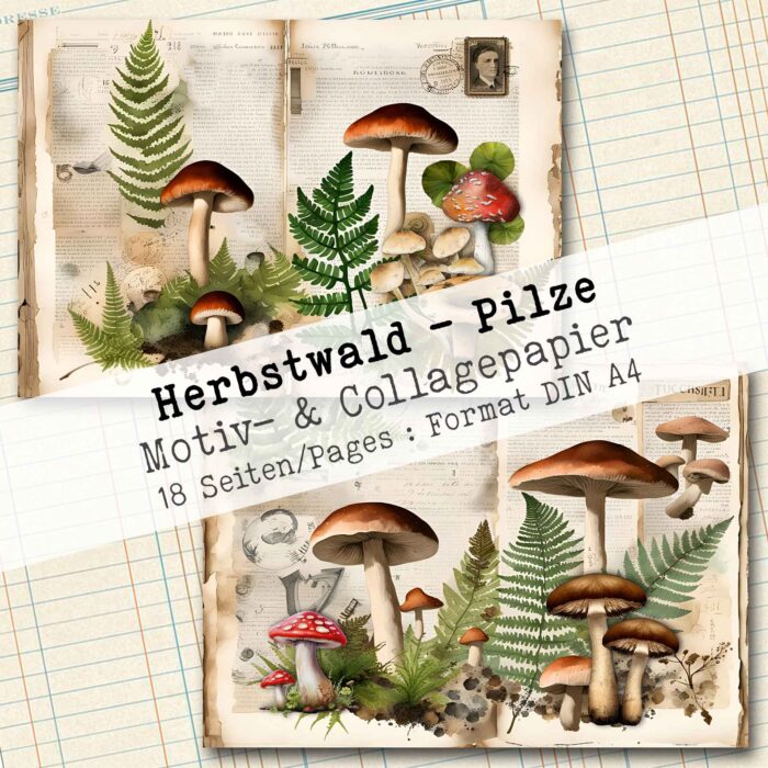 Herbstwald - Pilze , Motiv- & Collagepapier, 18 Seiten [Digital] – Bild 3
