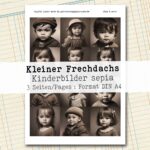 Kleiner Frechdachs, vintage Kinderbilder, sepiafarben, 3 Seiten [Digital] – Bild 3