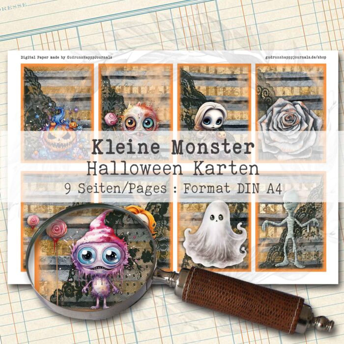 Niedliche Monster, Halloween Karten, 9 Seiten [Digital] – Bild 2