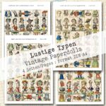 Lustige Typen, Vintage Paperdolls, 4 Seiten [Digital]