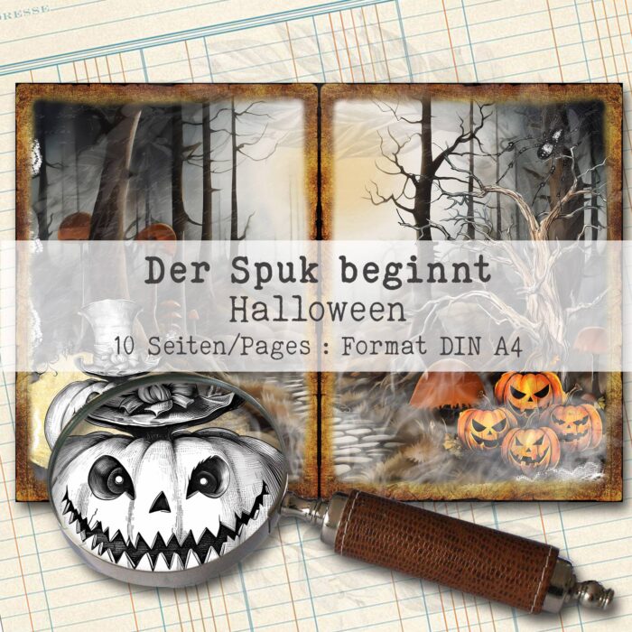 Der Spuk beginnt, Halloween Hintergrundpapier, 10 Seiten [Digital] – Bild 2