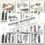 Vintage Modekupfer, 1875 bis 1915, 8 Seiten [Digital]