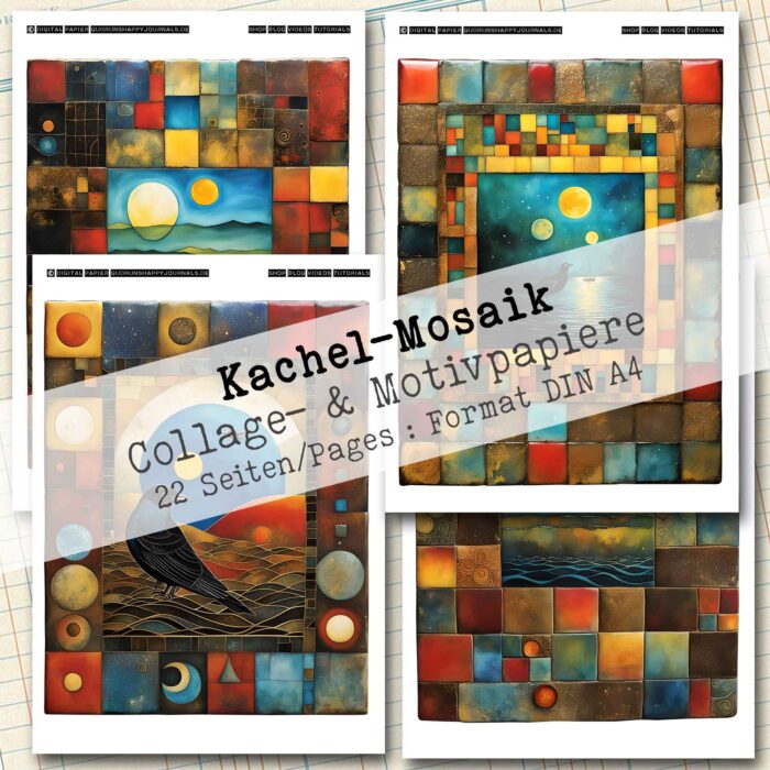 Kachel-Mosaik, Collage- und Motivpapier, 22 Seiten [Digital] – Bild 5