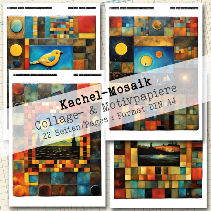 Kachel-Mosaik, Collage- und Motivpapier, 22 Seiten [Digital] – Bild 4